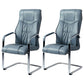Modern style Task Chair Faux Leather No Wheels Office Chair with Fixed Arms Blue 2 Piece Set Clearhalo 'furn' 'furn_office_chair' 'Furniture' 'Office Chairs' 'Office Furniture' 'office_chair' 5553483