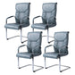 Modern style Task Chair Faux Leather No Wheels Office Chair with Fixed Arms Sky Blue 4 Piece Set Clearhalo 'furn' 'furn_office_chair' 'Furniture' 'Office Chairs' 'Office Furniture' 'office_chair' 5553487