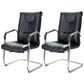 Modern style Task Chair Faux Leather No Wheels Office Chair with Fixed Arms Gloss Black 2 Piece Set Clearhalo 'furn' 'furn_office_chair' 'Furniture' 'Office Chairs' 'Office Furniture' 'office_chair' 5553489