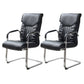 Modern style Task Chair Faux Leather No Wheels Office Chair with Fixed Arms Textured Black 2 Piece Set Clearhalo 'furn' 'furn_office_chair' 'Furniture' 'Office Chairs' 'Office Furniture' 'office_chair' 5553492