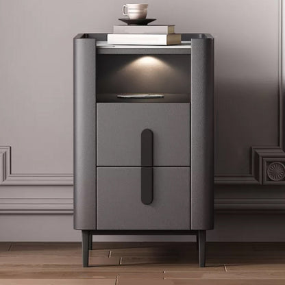 22 inch H Nightstand Moderne Open opbergsteen Top 2-ladel nachttafel met benen