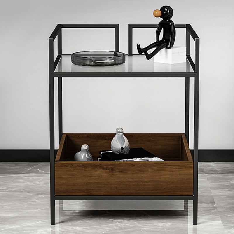 Scaffale in vetro a magazzino a apertura da 23 pollici H -Op Open Tavolo da notte con gambe