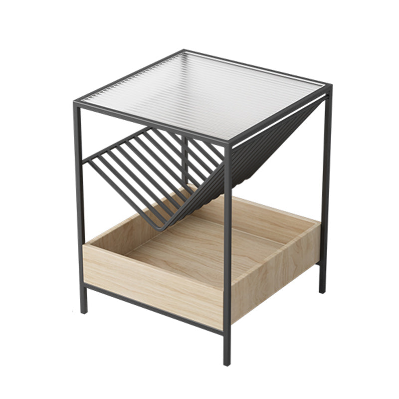 Scaffale in vetro a magazzino a apertura da 23 pollici H -Op Open Tavolo da notte con gambe
