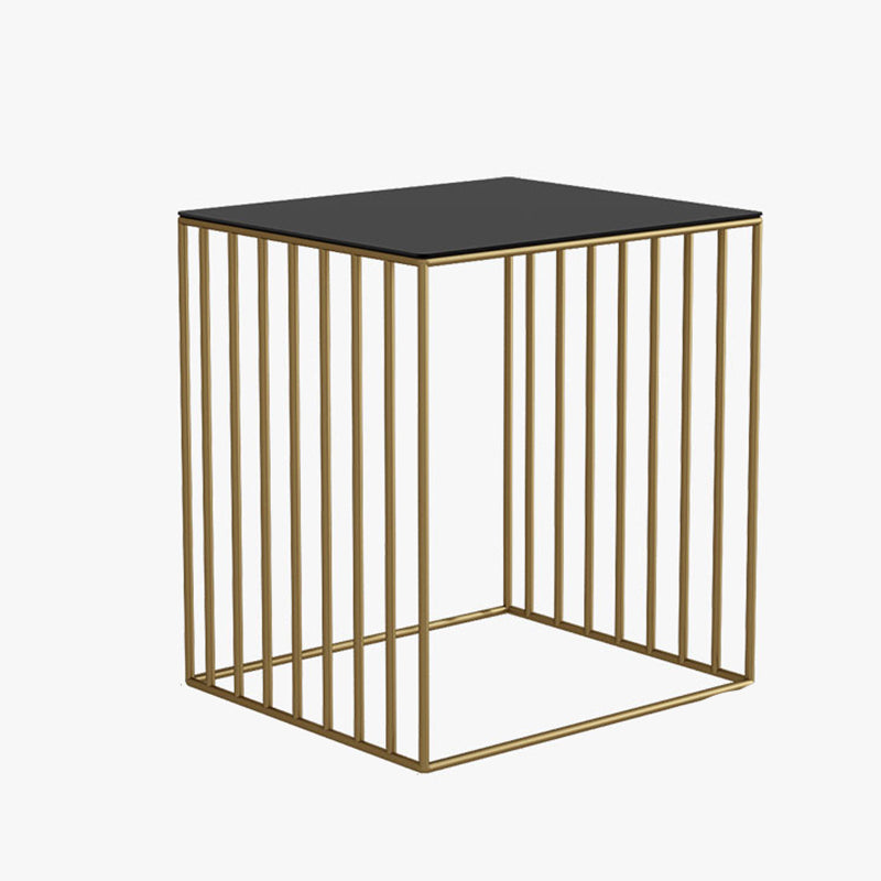 Moderner Glas Top Nachttisch Metall Nicht-Storage-Eisenbett Nachttisch