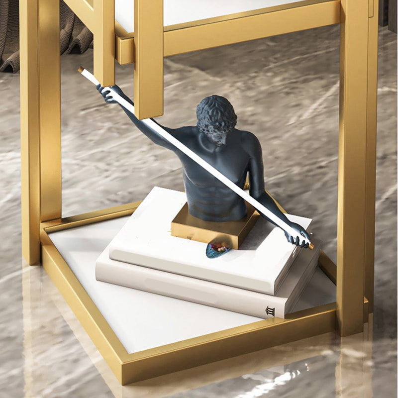 Moderno comodino aperto in pietra top 2-scaffali 22 pollici H Tavolo da notte