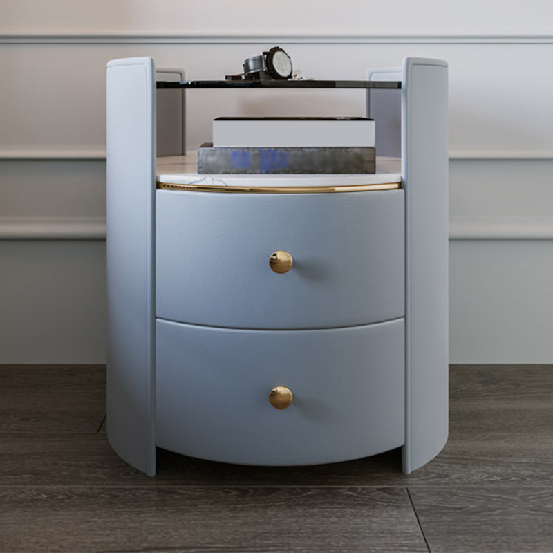 Top de vidrio Nightsand Modern Storage Open Storage Mesa de madera maciza de madera maciza