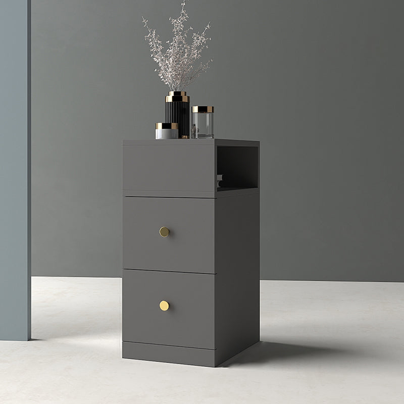 Imitazione in legno comodino moderno moderno 2-cassetto di stoccaggio aperto 26 pollici H tavolo notturno