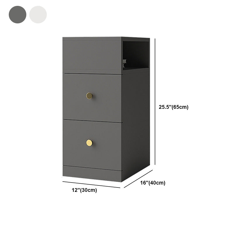 Imitazione in legno comodino moderno moderno 2-cassetto di stoccaggio aperto 26 pollici H tavolo notturno
