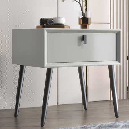 18 Inch H Nightstand 1-Drawer Storage Solid Wood Modern Night Table with Legs Light Gray Clearhalo 'Bedroom Furniture' 'furn' 'furn_night_stand' 'Furniture' 'night_stand' 'Nightstands' 5553726