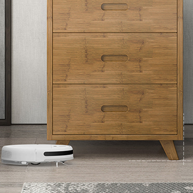 Moderno comodino marrone a legno in legno a legna a legna aperta con gambe