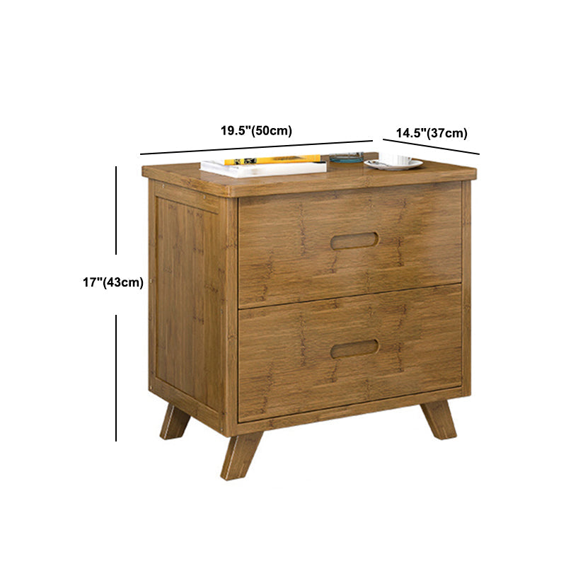 Moderno comodino marrone a legno in legno a legna a legna aperta con gambe