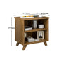 Modern Open Storage Night Table Solid Wood Brown Nightstand with Legs