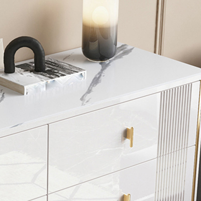 Cómoda doble estilo Glam con almacenamiento de pizarra moderna y 6/8 cajones