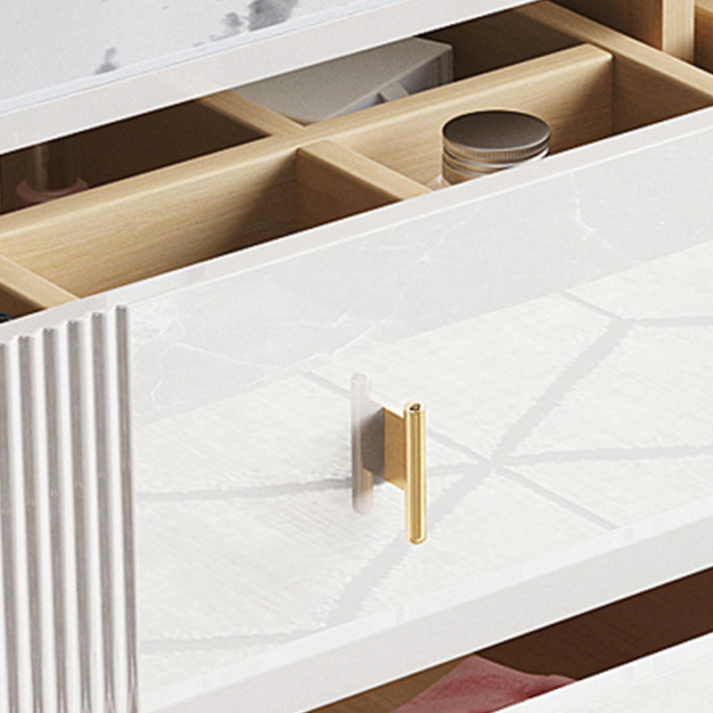 Cómoda doble estilo Glam con almacenamiento de pizarra moderna y 6/8 cajones