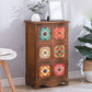 Coffre de rangement traditionnel marron, coffre de lingerie vertical avec tiroirs