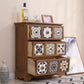 Coffre de rangement traditionnel marron, coffre de lingerie vertical avec tiroirs