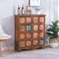 Coffre de rangement traditionnel marron, coffre de lingerie vertical avec tiroirs
