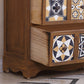 Coffre de rangement traditionnel marron, coffre de lingerie vertical avec tiroirs