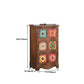Coffre de rangement traditionnel marron, coffre de lingerie vertical avec tiroirs