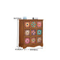 Coffre de rangement traditionnel marron, coffre de lingerie vertical avec tiroirs