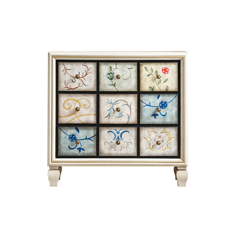 Rentre de rangement traditionnel commode de chambre à coucher coffre de rangement en bois en blanc et marron