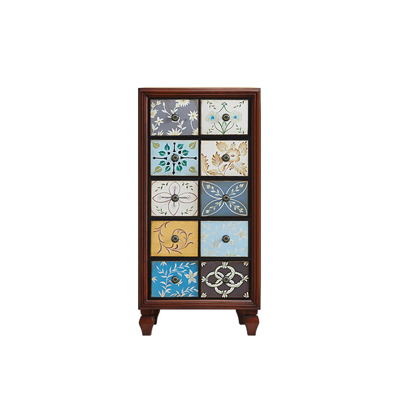 Rentre de rangement traditionnel commode de chambre à coucher coffre de rangement en bois en blanc et marron