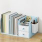 Modern Standard Plastic Bookcase Closed Back Bookshelf for Desk