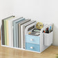 Modern Standard Plastic Bookcase Closed Back Bookshelf for Desk