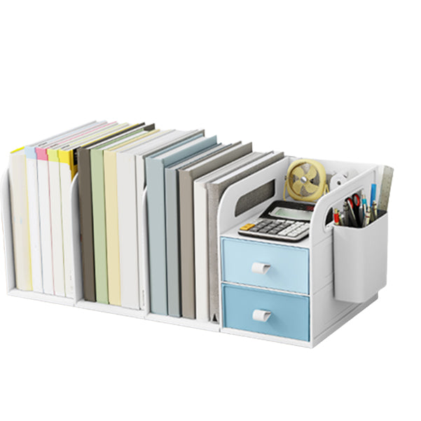 Modern Standard Plastic Bookcase Closed Back Bookshelf for Desk