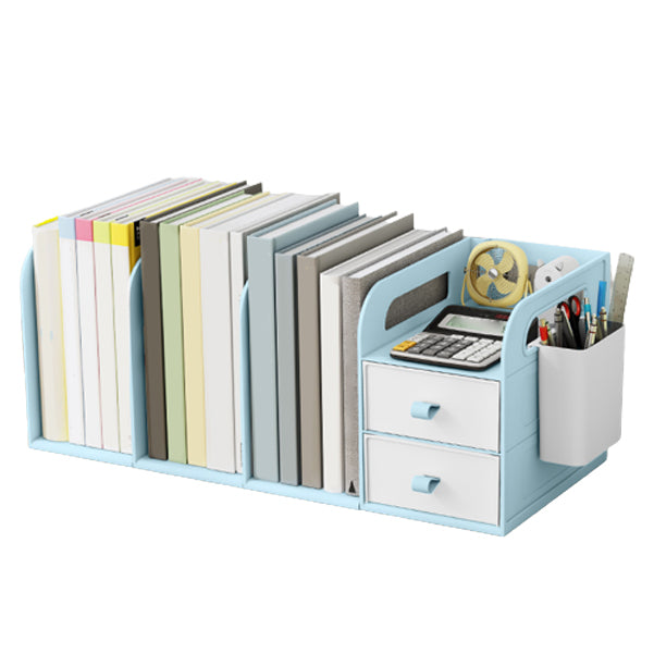 Modern Standard Plastic Bookcase Closed Back Bookshelf for Desk