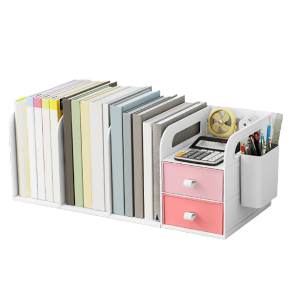 Modern Standard Plastic Bookcase Closed Back Bookshelf for Desk