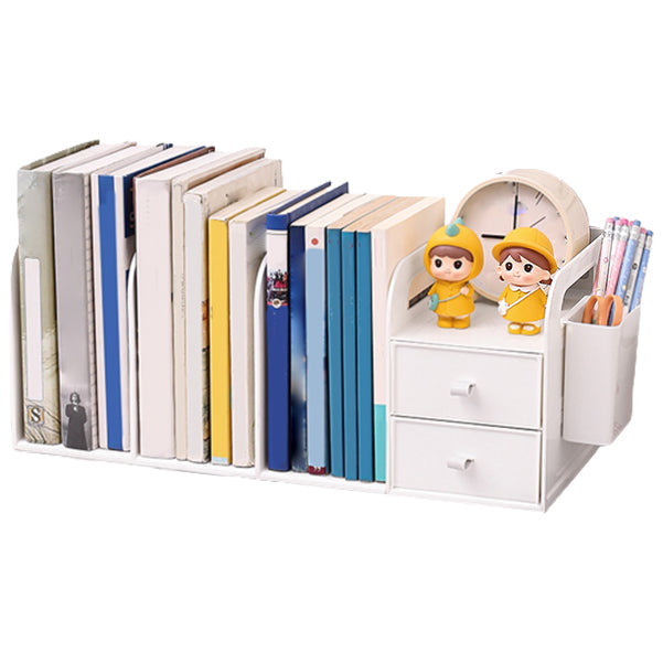 Modern Standard Plastic Bookcase Closed Back Bookshelf for Desk