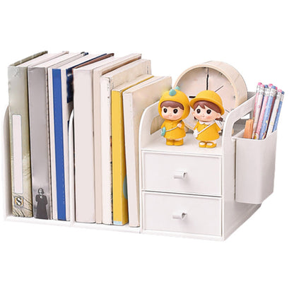 Modern Standard Plastic Bookcase Closed Back Bookshelf for Desk