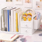 Modern Standard Plastic Bookcase Closed Back Bookshelf for Desk