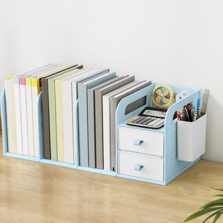 Modern Standard Plastic Bookcase Closed Back Bookshelf for Desk