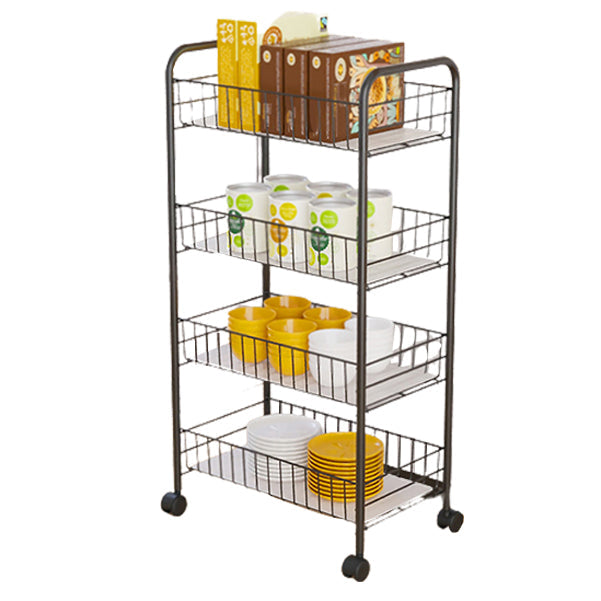 Modern Etagere Metal Bookcase Open Back Bookshelf for Balcony and Living Room 15"L x 10.6"W x 33.5"H Black Clearhalo 'Bookcases' 'furn' 'furn_bookcases' 'Furniture' 'Office Furniture' 5554199