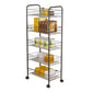 Modern Etagere Metal Bookcase Open Back Bookshelf for Balcony and Living Room 15"L x 10.6"W x 42.1"H Black Clearhalo 'Bookcases' 'furn' 'furn_bookcases' 'Furniture' 'Office Furniture' 5554201