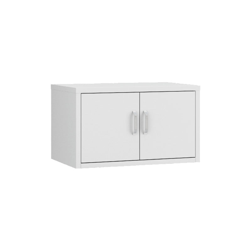 14.9" Wide Whit Bookcase Modern Stainless Steel and Glass Book Shelf With Doors