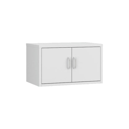 14.9" Wide Whit Bookcase Modern Stainless Steel and Glass Book Shelf With Doors