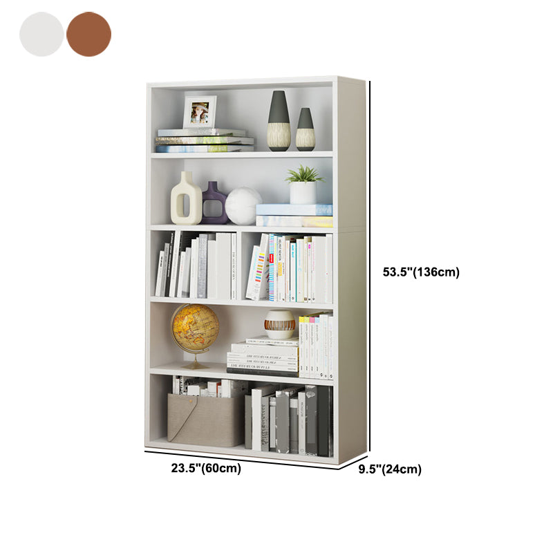 Modern Style Bookshelf Closed Back Engineered Wood Urban Bookcase for Home