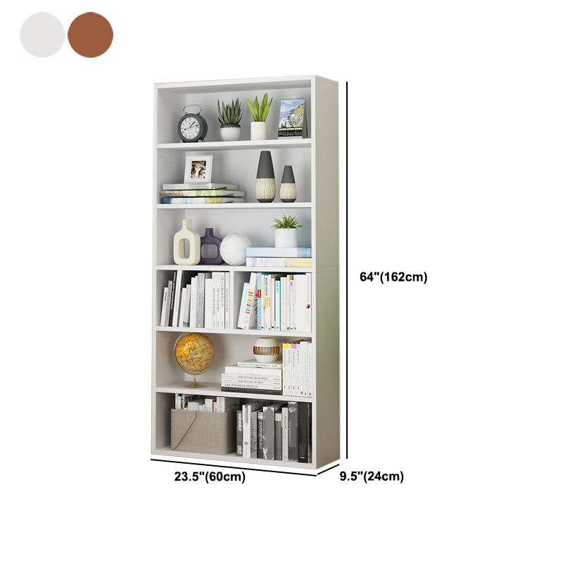 Modern Style Bookshelf Closed Back Engineered Wood Urban Bookcase for Home