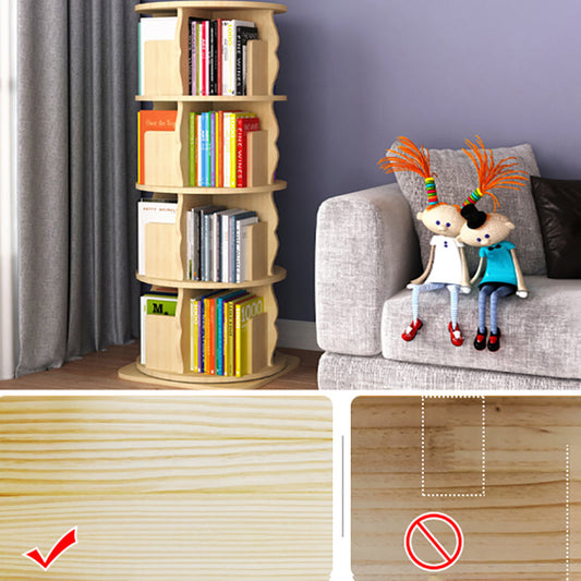 Modern Wood Bookcase Natural 17.3" W Engineered Wood Book Shelf for Home Office