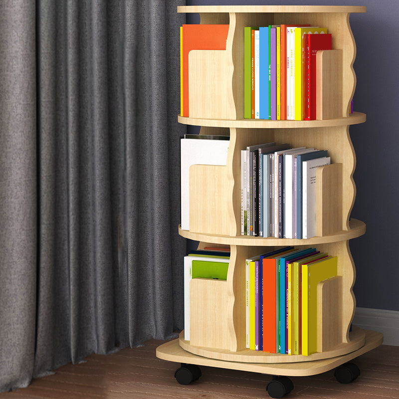 Modern Wood Bookcase Natural 17.3" W Engineered Wood Book Shelf for Home Office