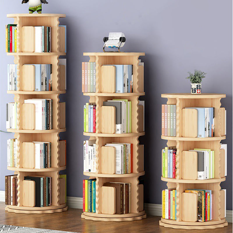 Modern Wood Bookcase Natural 17.3" W Engineered Wood Book Shelf for Home Office