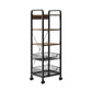 14.1" Wide Modern Bookcase Wood and Metal Multi Tiers Standard Shelf Bookcase for Office