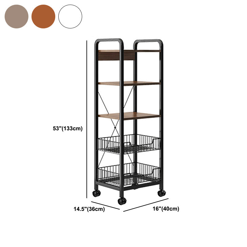 14.1" Wide Modern Bookcase Wood and Metal Multi Tiers Standard Shelf Bookcase for Office