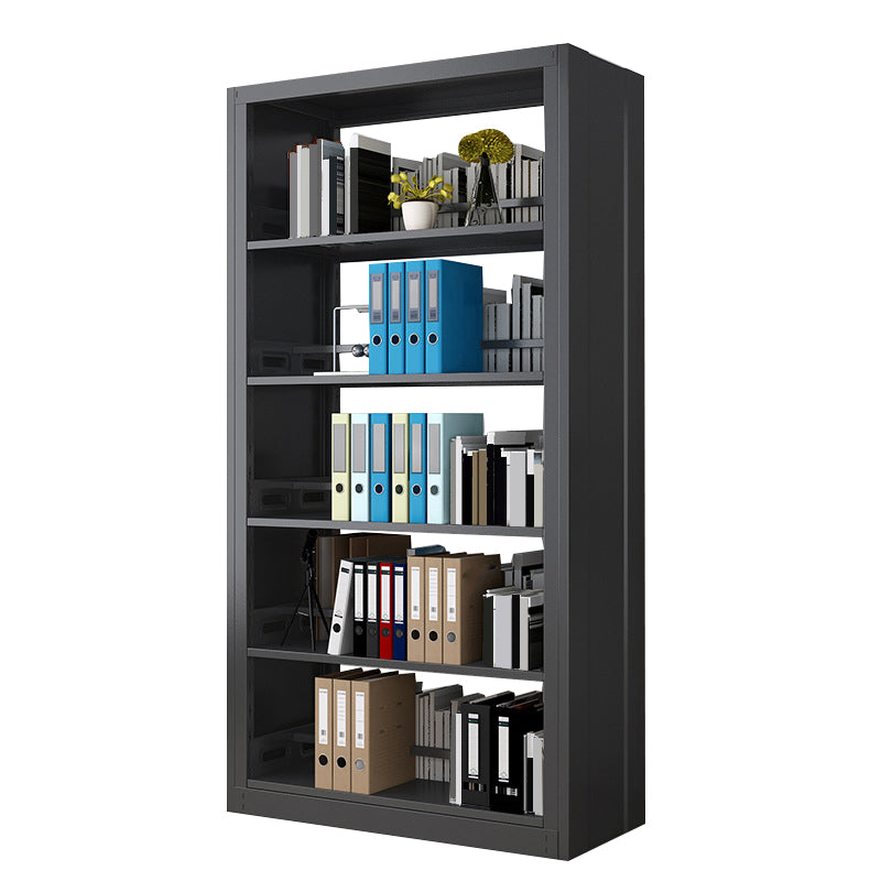 Standard Metal Bookshelf 5 Tiers Contemporary Bookcase for Home Office 78.7"H 39.4"L x 17.7"W x 78.7"H Black Clearhalo 'Bookcases' 'furn' 'furn_bookcases' 'Furniture' 'Office Furniture' 5554496
