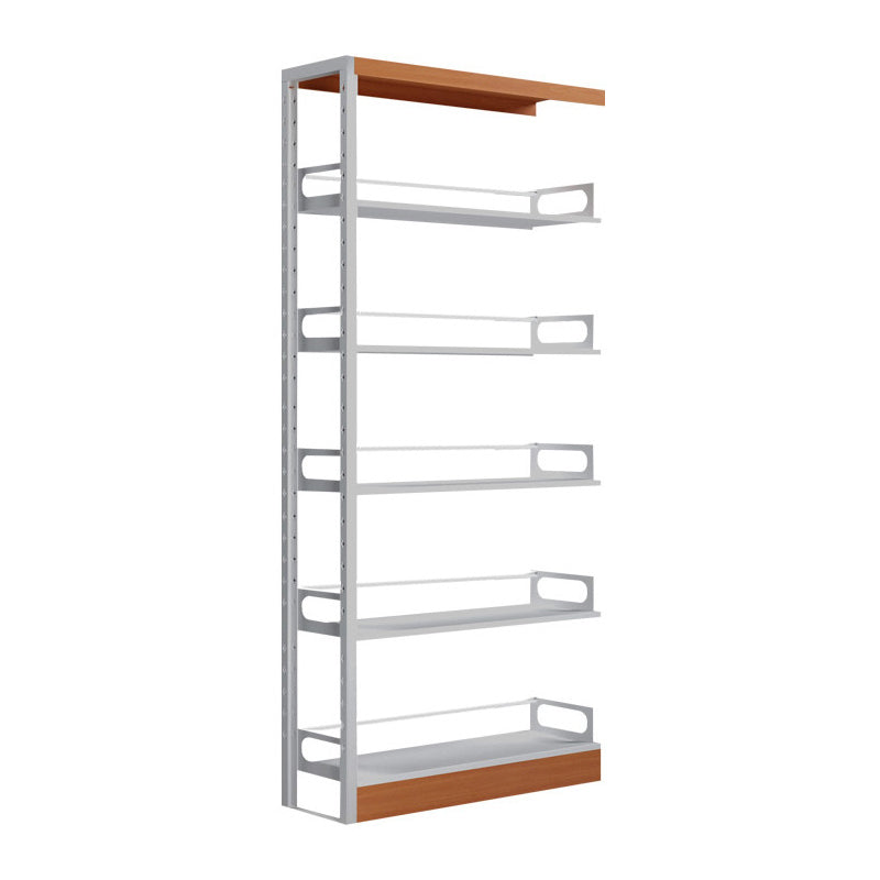 Standard Metal Bookshelf 5 Tiers Contemporary Bookcase for Home Office 78.7"H 35.4"L x 11.8"W x 78.7"H Light Wood Clearhalo 'Bookcases' 'furn' 'furn_bookcases' 'Furniture' 'Office Furniture' 5554498