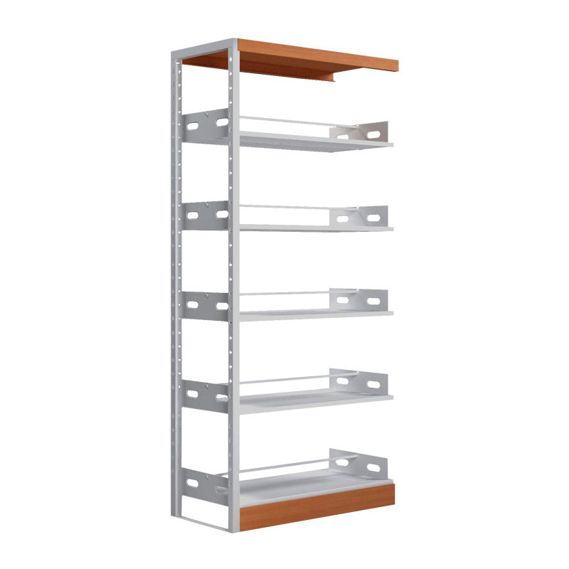 Standard Metal Bookshelf 5 Tiers Contemporary Bookcase for Home Office 78.7"H 35.5"L x 18"W x 79"H Light Wood Clearhalo 'Bookcases' 'furn' 'furn_bookcases' 'Furniture' 'Office Furniture' 5554500