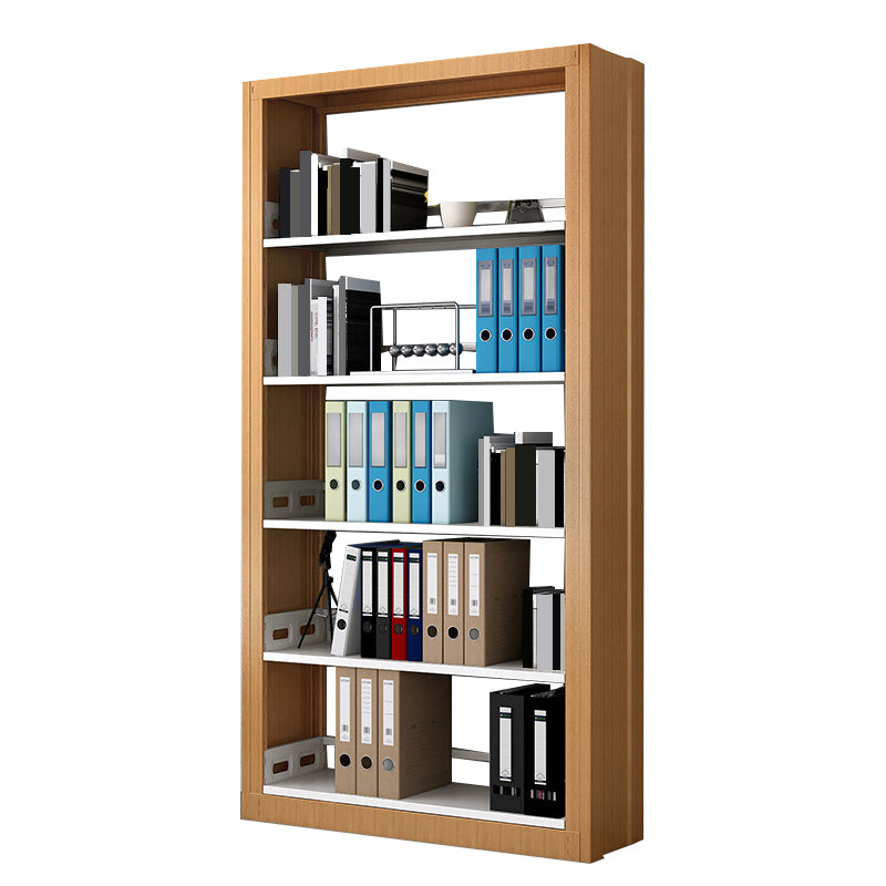 Standard Metal Bookshelf 5 Tiers Contemporary Bookcase for Home Office 78.7"H 39"L x 12"W x 79"H Light Wood Clearhalo 'Bookcases' 'furn' 'furn_bookcases' 'Furniture' 'Office Furniture' 5554502